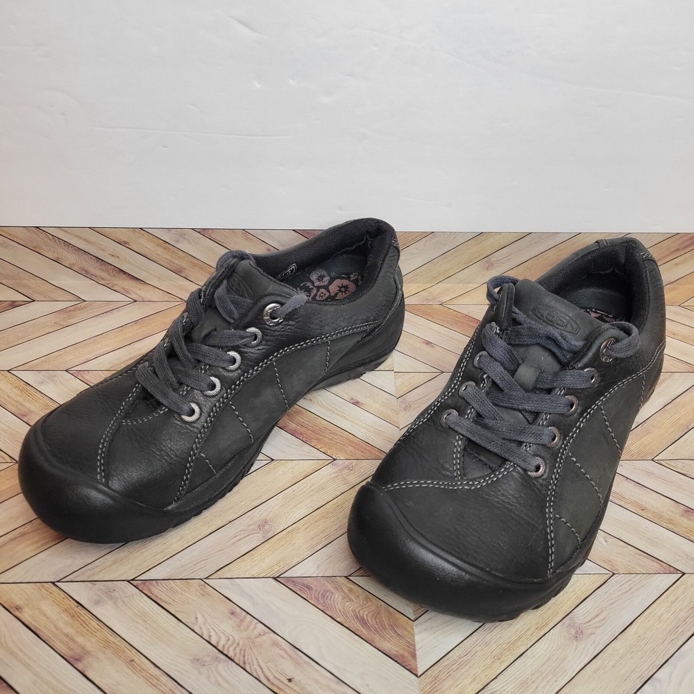 Keen Presidio Womens Size 6 Black Oxford Comfort Leather Lace Up Walking Shoes